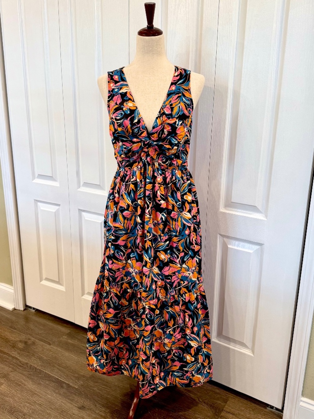 Women's Size M Bohemian Maxi Dress by French Connection, 100% Cotton, Side Zip